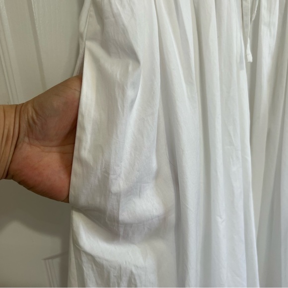 J. Crew Elena Shirt-Dress Short-Sleeve Smocked Waist White Cotton Poplin Size 12 - Picture 8 of 16